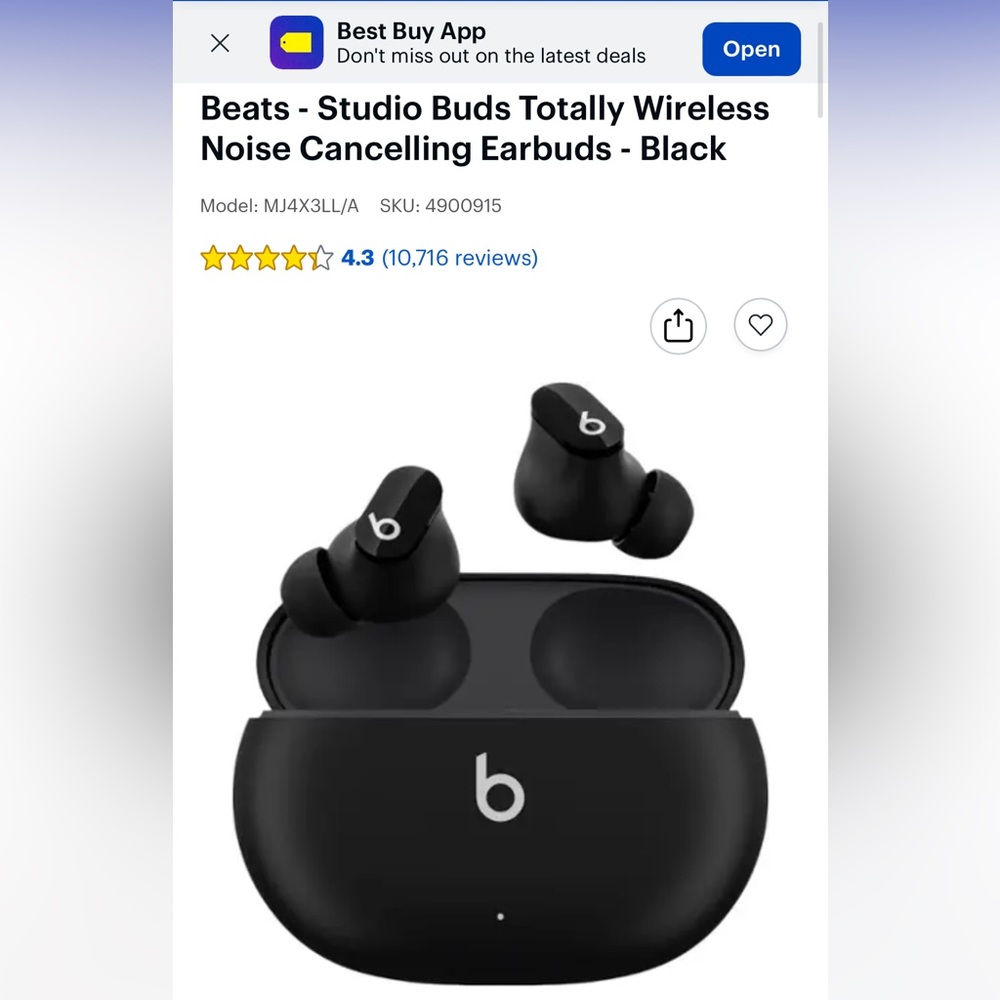 Beats- Studio Wireless Noise Cancelling Earbuds
